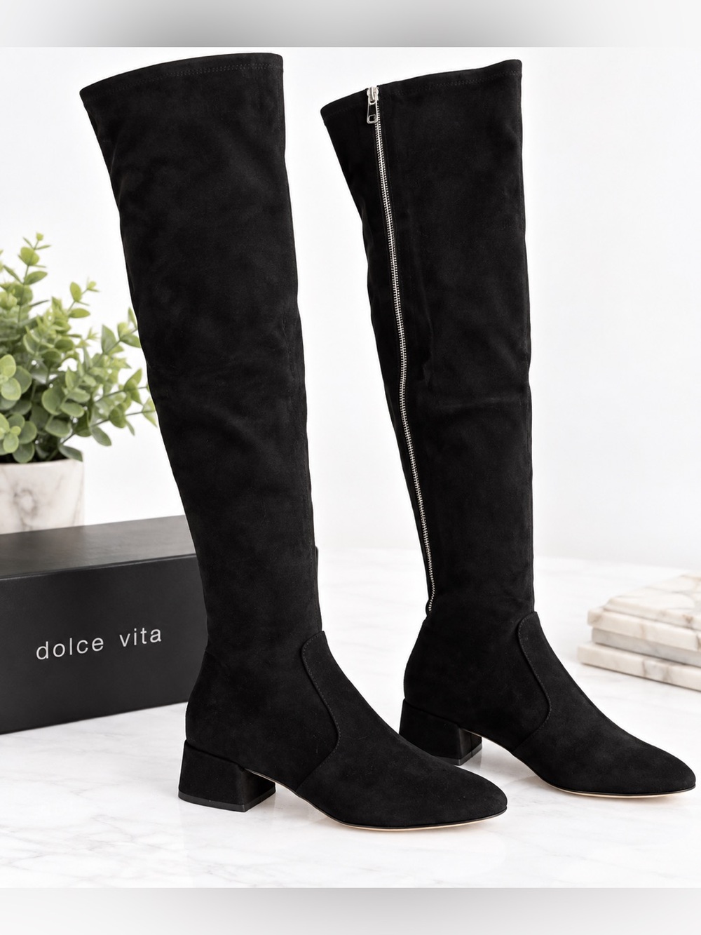 Dolce Vita Jorden Black Stella Suede Over-the-Knee Boots Size 10 NIB